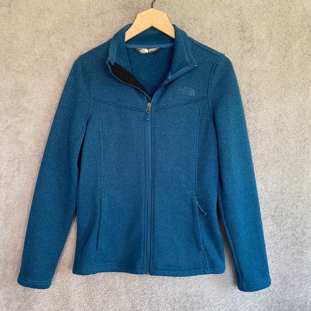 North Face Womens Full Zip Up Fleece Sweater Knit Jacket Size S Outdoor Layers